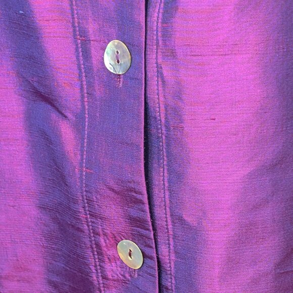 Allison Taylor purple /blue Silk Blouse Size Large - Picture 4 of 4